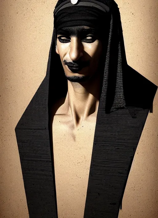 Image similar to portrait of an egyptian man with a crooked nose and a confident expression, 1 9 6 0 s, black clothes, goth, punk, funk, intricate, elegant, highly detailed, digital painting, artstation, concept art, smooth, sharp focus, illustration, art by wlop, mars ravelo and greg rutkowski