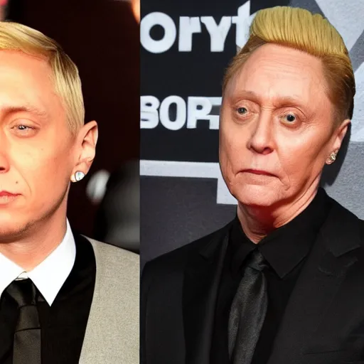 Image similar to Eminem in a movie with Christopher Walken