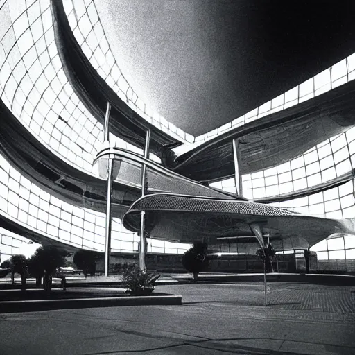 Prompt: futuristic building by buckminster fuller and syd mead, intricate contemporary architecture, photo journalism, photography, cinematic, national geographic photoshoot