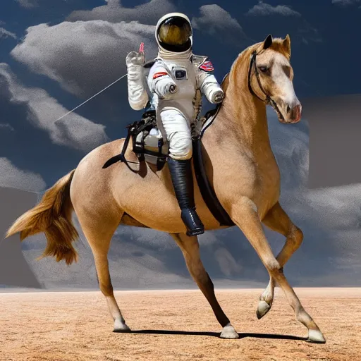 Image similar to a photo of an astronaut riding a horse