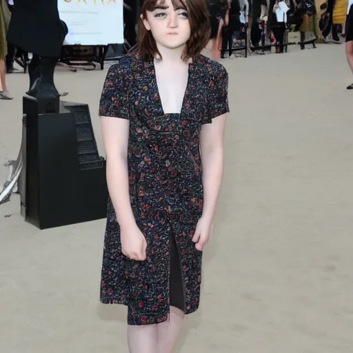 Prompt: maisie williams standing on one toe