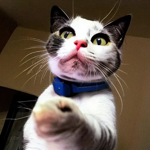 Image similar to selfie of a funny cat