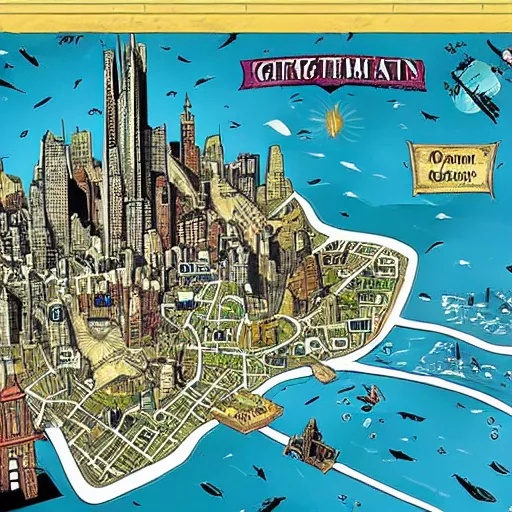 Image similar to gotham city map