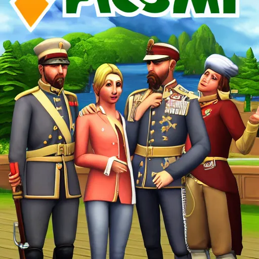 Image similar to The Sims 4: Franco-Prussian War, video game cover