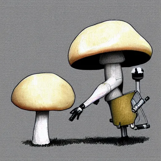 Image similar to mushroom robot by winkelmann