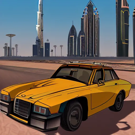 Image similar to gta : dubai, by aramaki shi nji