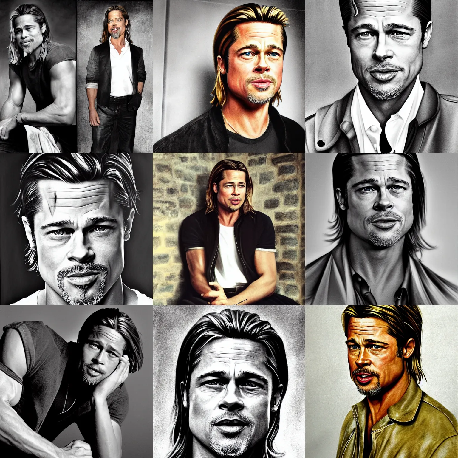 Prompt: brad pitt by laura greasely