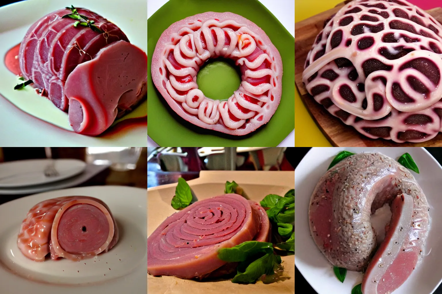 Prompt: delicious raw tentacle brain bologna, food blog photo