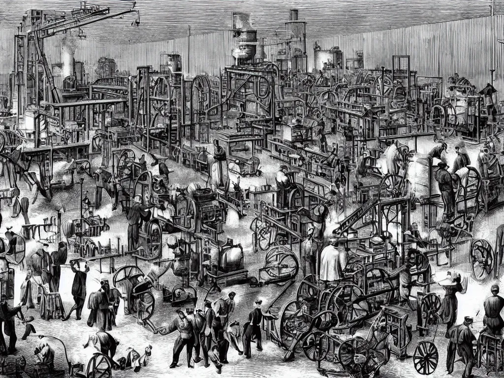 Prompt: industrial revolution people