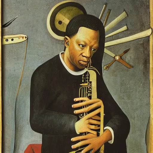 Prompt: john coltrane by hieronymus bosch