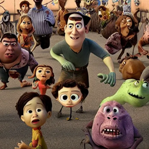 Prompt: A Pixar movie about The Walking Dead