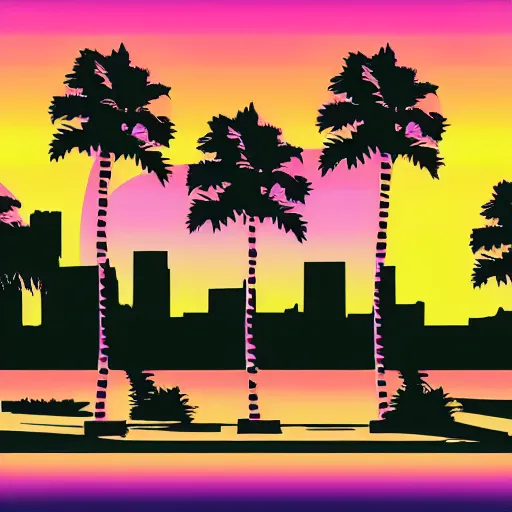 Prompt: john cena in a retro vaporwave sunset skyline grid palm trees purple and pink bing chilling