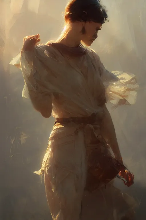 Image similar to but i miss you, oil painting, sunlit, paint texture, digital painting, highly detailed, artstation, sharp focus, illustration, concept art, ruan jia, charlie bowater, tom bagshaw, norman rockwell