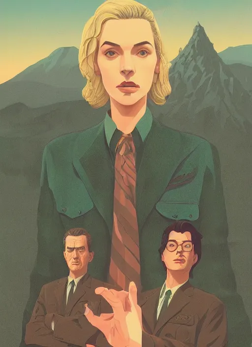 Prompt: Twin Peaks poster artwork by Tomer Hanuka, Rendering of snake and a woman, by Michael Whelan, Makoto Shinkai and thomas kinkade, Matte painting, trending on artstation and unreal engine