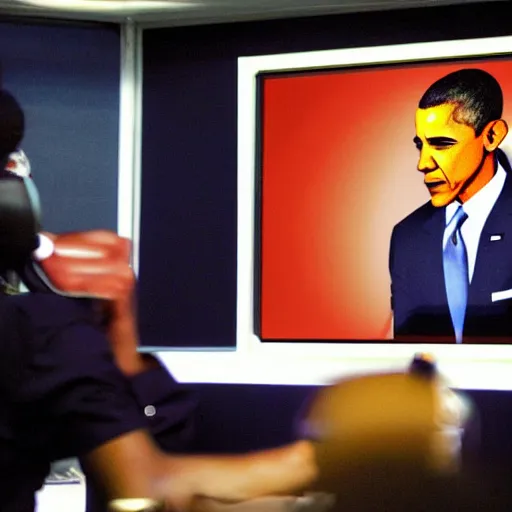 Image similar to Barack Obama playing Super Smash Bros. Melee on Gamecube ,-W 704