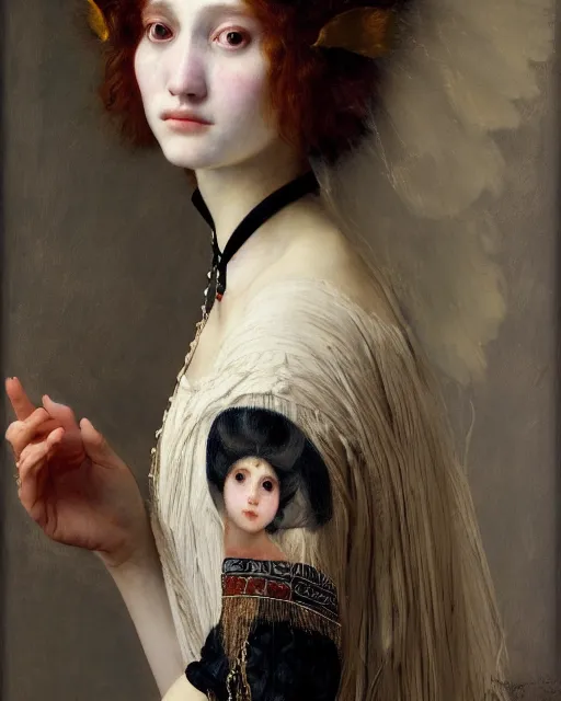 Image similar to a beautiful girl wearing face paint, by edgar maxence and caravaggio and michael whelan, intricate painting, hyper realistic, extremely detailed and beautiful aesthetic face, 8 k resolution