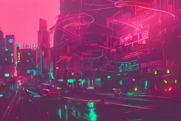 Image similar to neon jungle, detailed illustration, artstation