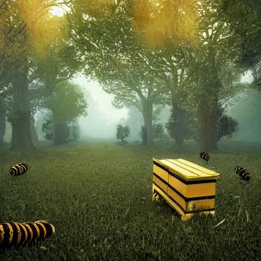 Prompt: hyperrealistic dslr film still of jim carry, bees, trees, stunning 8 k octane comprehensive 3 d render, inspired by istvan sandorfi & greg rutkowski & unreal engine, perfect symmetry, dim volumetric cinematic lighting, extremely hyper - detailed, extremely lifelike attributes & lifelike texture, intricate, masterpiece, artstation, stunning