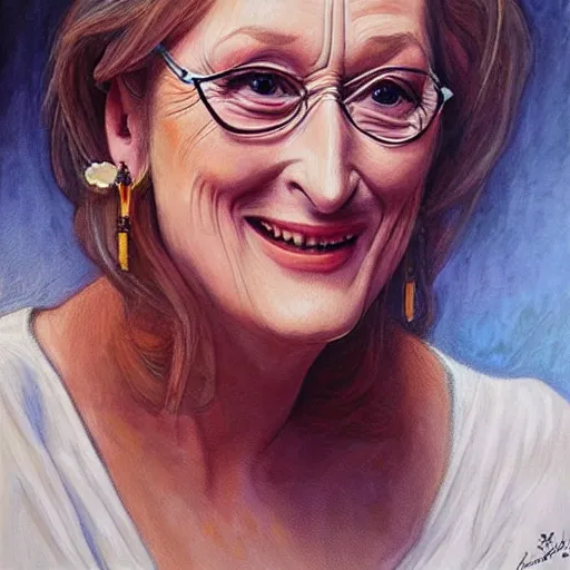 Image similar to “Meryl Streep portrait, Tanya Shatseva”