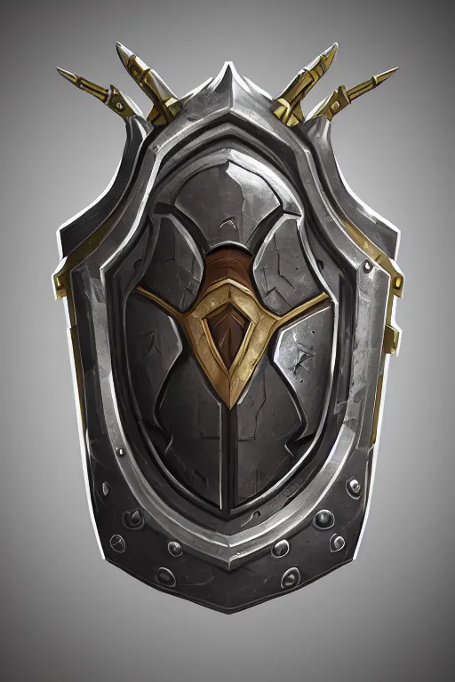 Image similar to shield fantasy epic legends game icon stylized digital illustration radiating a glowing aura global illumination ray tracing hdr fanart arstation by ian pesty and katarzyna da „ bek - chmiel