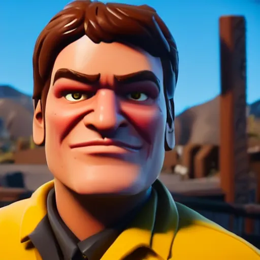 Image similar to a detailed portrait of quentin tarantino in fortnite, unreal engine 5 rendered, incredibly highly detailed and realistic, 8 k, sharp focus, studio quality