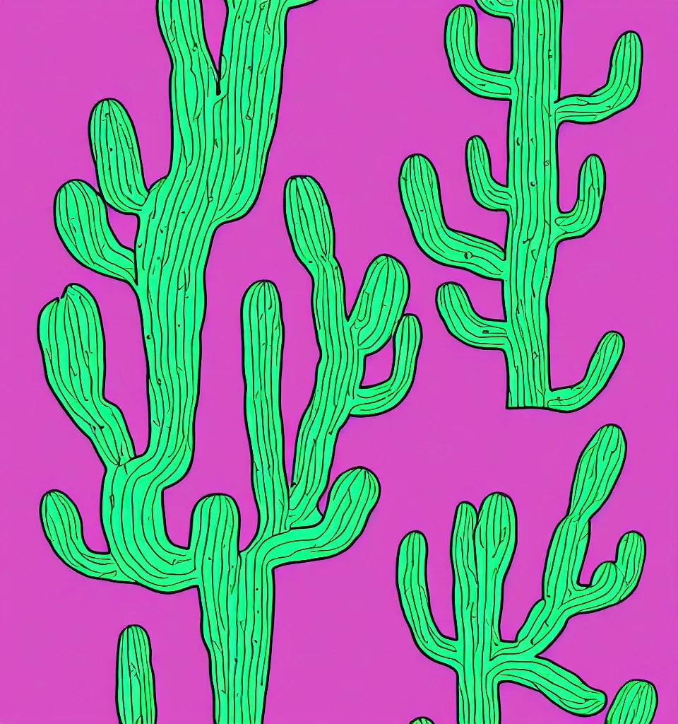 Image similar to cactus outline blacklight poster