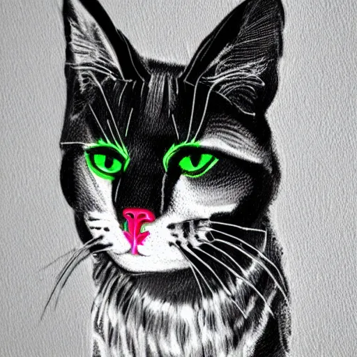 Image similar to neon cat