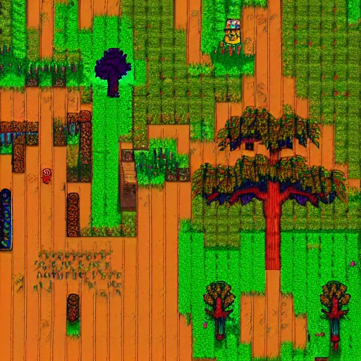 Prompt: 2 d tree from stardew valley