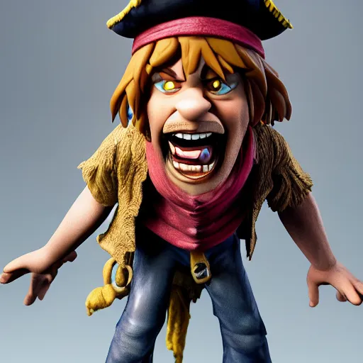 Image similar to shaggy as a pirate, figurine, 8 k, hyperdetalied, studio lighting, cgsociety,