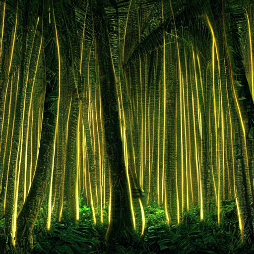 Image similar to jungle made out of light