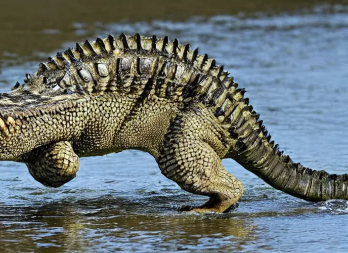 Prompt: photo of a hybrid between a crocodile and a cat