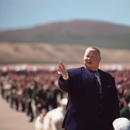 Image similar to Real life Bobby Hill elected new emperor of Mongolia, 35mm film