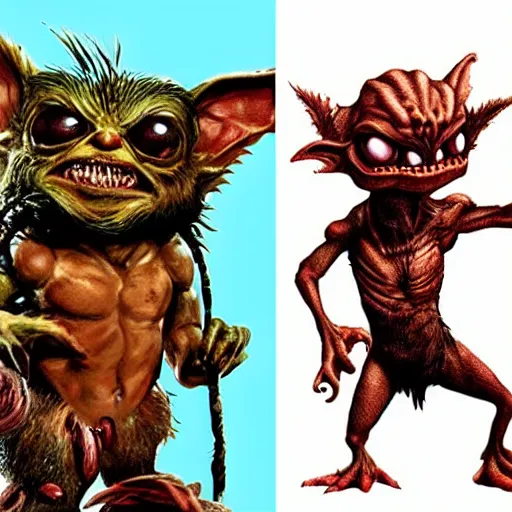 Image similar to gremlins vs predator