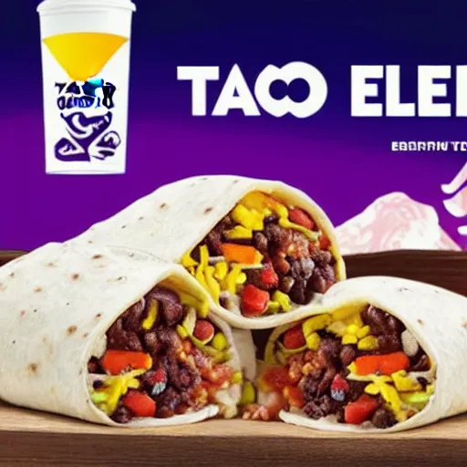 Prompt: new from taco bell - El Grande - a $18.99 burrito containing all ingredients taco bell has