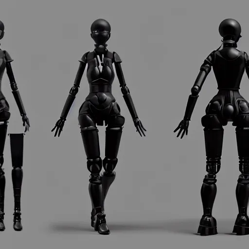 Image similar to professional engineering CAD exploded view of a realistic android bodyguard modeled after 2B nier automata, solidworks, catia, autodesk inventor, unreal engine, gynoid cad design inspired by Masamune Shirow and Boston Dynamics and Ross Tran and WLOP, product showcase, octane render 4k