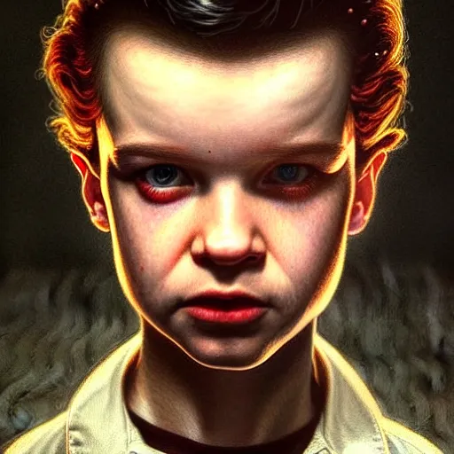 Image similar to portrait painting of joseph quinn eddie munson from stranger things as a vampire, ultra realistic, concept art, intricate details, eerie, highly detailed, photorealistic, octane render, 8 k, unreal engine. art by artgerm and greg rutkowski and charlie bowater and magali villeneuve and alphonse mucha