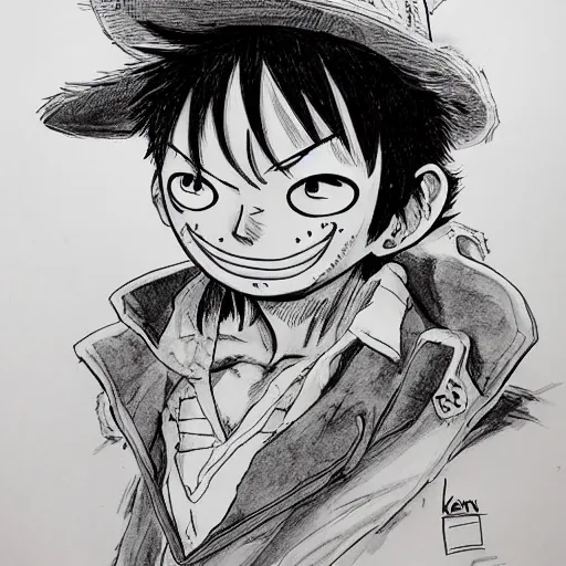 Image similar to luffy by kim jung gi