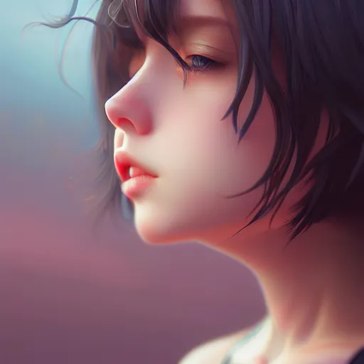 Prompt: cute girl by ross draws, point of view kissing towards the camera by ilya kuvshinov, point of view, rtx reflections, octane render 1 2 8 k, extreme high intricate details by wlop, digital anime art by tom bagshaw