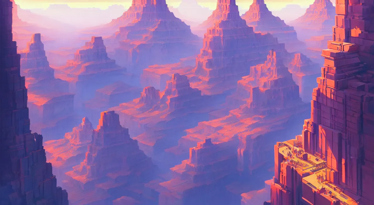 Image similar to metropolis tourist destination city in the depths of the grand canyon, in marble incrusted of legends official fanart behance hd by Jesper Ejsing, by RHADS, Makoto Shinkai and Lois van baarle, ilya kuvshinov, rossdraws global illumination