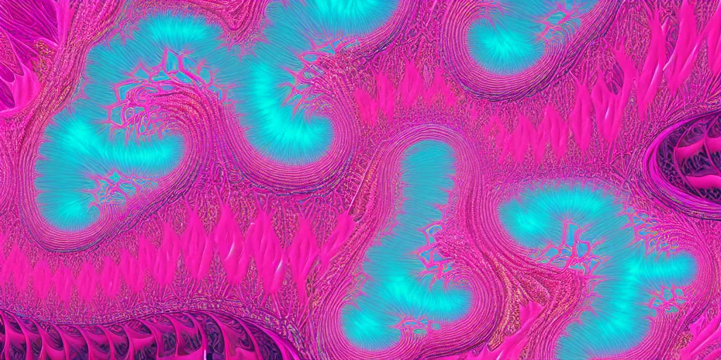 Image similar to highly detailed generative art, irregular fractal of flamingos, background of irregular warped polygons, 4 k hdr