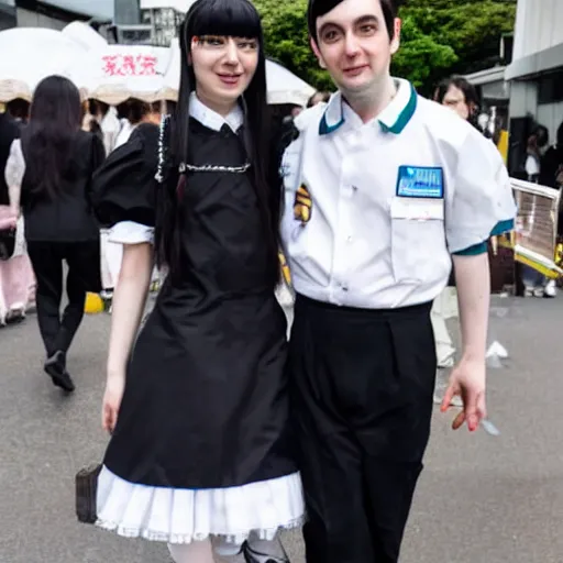 Image similar to martin shkreli in maid uniform at harajuku tokyo street fashion event, a professional high quality photo from vogue magazine