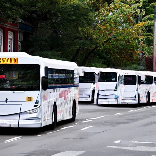 Image similar to car surrounded by busses