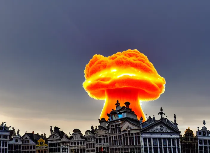 Image similar to nuclear mushroom cloud over brussels