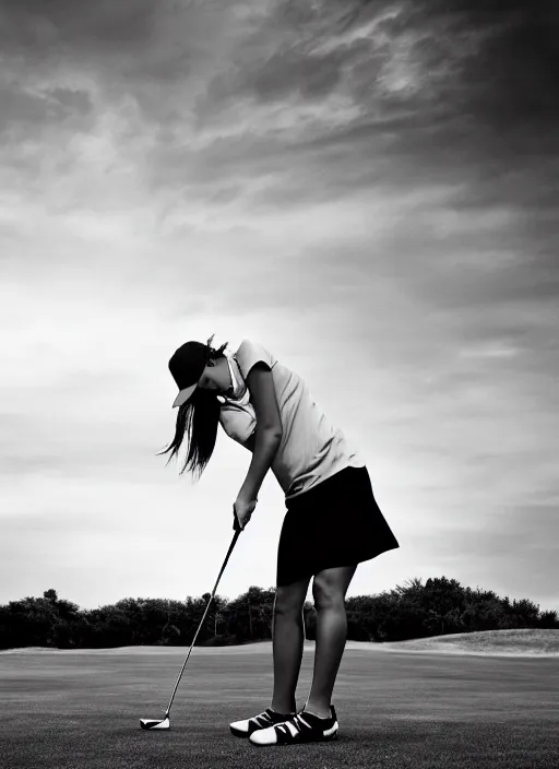 Image similar to golfing black and white portrait white sky in background