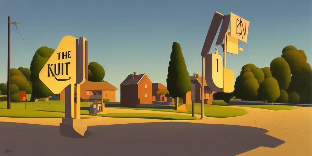 Image similar to the sign, summer evening, kenton nelson