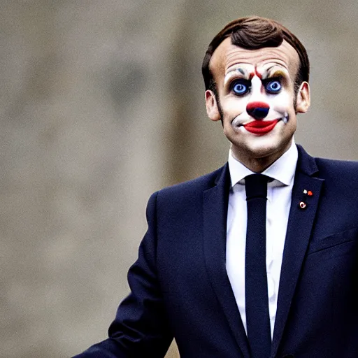 Image similar to Emmanuel Macron clown makeup