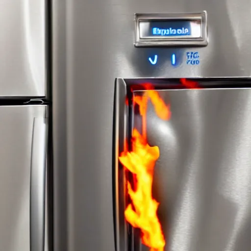 Image similar to refrigerator on flames