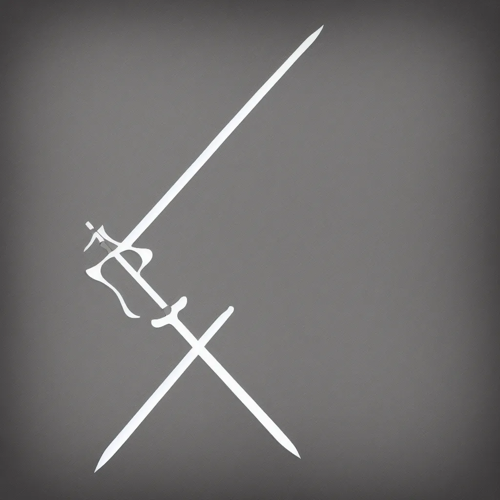 Image similar to sword and watch, minimal digital art with geometric graphics. no text, no watermarks, music album art.