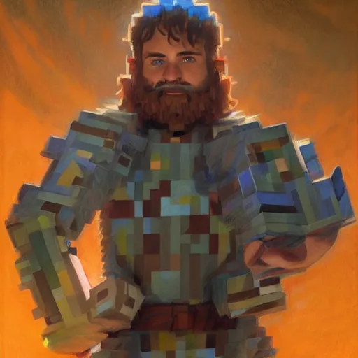 Image similar to Minecraft Steve art by Donato Giancola and Bayard Wu, digital art, trending on artstation, 4k