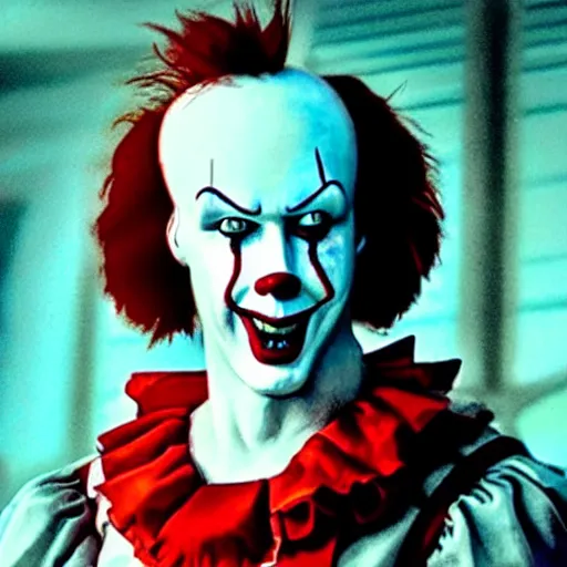 Image similar to Keanu reeves as Pennywise the clown hyper realistic 4K quality